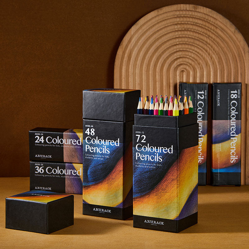 Premium Artist Colored Pencil Sets with Black and Gold Packaging