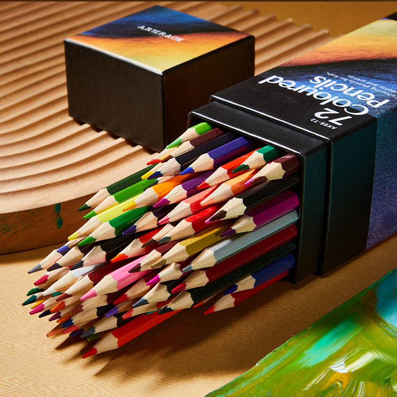 Close-Up of Colorful Artist Pencils in a Premium Storage Box